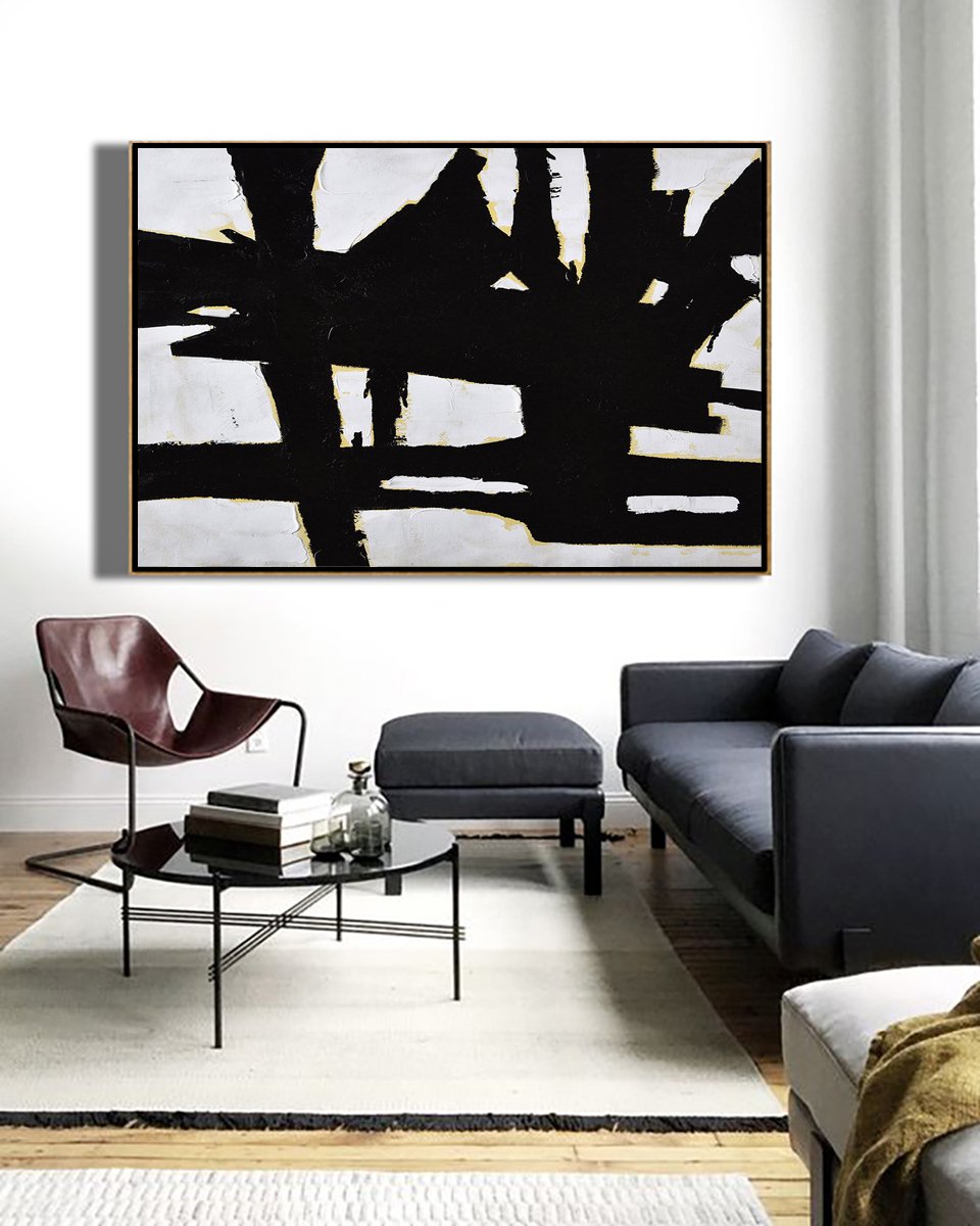 Horizontal Palette Knife Minimalist Art #C16Z